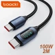 Кабель Type-c - Type-c 100W 2М Toocki Display PD3.0 QC4.0 FCP AFC Черный - изображение 1