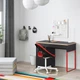 Письмовий стіл IKEA МІККЕ, антрацит, червоний, 105x50 см, 804.898.50 - зображення 5