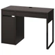 Письмовий стіл IKEA Мікке, чорно-коричневий, 105x50 см, 102.447.43 - зображення 11
