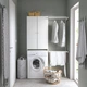 Шкаф для стиральн машины IKEA НЮШЁН белый, 65x190 см 104.964.77 - изображение 5