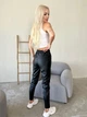 Демисезонные женские брюки из экокожи (тонкие) Fashion 48 черные - изображение 4