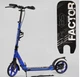 Самокат алюминиевый Синий 2 амортизатора Best Scooter BS-72725 "Factor" диаметр PU колес - 200мм - изображение 1