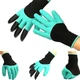 Рукавички граблі садові Garden Genie Gloves, пластикові наконечники кігті - зображення 2
