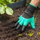 Рукавички граблі садові Garden Genie Gloves, пластикові наконечники кігті - зображення 3