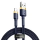 Кабель Baseus Cafule Cable USB Lightning 1м, Gold+Blue (CALKLF-BV3) 4772786 - зображення 1