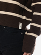 Sweter damski krótki z kołnierzykiem Olaf Knit Zip Mock W140701-BROWN-WHITE S Brązowy (8720104769710) - obraz 4