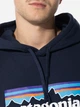 Худи оверсайз мужское Patagonia P-6 Logo Uprisal Hoody "New Navy" 39622-NENA L Темно-синее (194187655976) - изображение 3