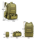 Рюкзак тактичний 50L khaki / 3 підсумки / баул - зображення 13