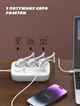Сетевой фильтр удлинитель 3 евро розетки 4USB с быстрой зарядкой 65Вт с защитой с заземлением + кабель 2 метра Ldnio GaN 3250W/13A PD3.0 65W Белый - изображение 3