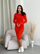 Платье вязаное миди осеннее женское ARTKNIT Verity S-M Оранжевое (4823093456976) - изображение 1