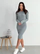 Платье вязаное миди осеннее женское ARTKNIT Verity S-M Серое (4823093456969) - изображение 6