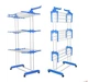 Вертикальная бельевая сушилка для одежды Tiers Garment Rack With Wheels Универсальная напольная складная сушка для белья Так удобно Бело-Синяя - изображение 8