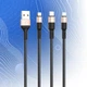Дата-кабель 3 в 1 перехідник подовжувач 1m Lightning + MicroUSB + Type-C to USB Hoco X26 Xpress - зображення 1