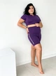 Спортивний жіночий костюм XCVI Plus Size для фітнесу та йоги +SIZE БАТАЛ (кроп-топ футболка + подовжені шорти) 2XL Фіолетовий (1657_2XL) - зображення 2