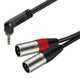 Готовий аудіо кабель Mini-Jack 3.5мм кутовий - 2xXLR Male Roxtone RAYC-190A-L2 2м - зображення 1