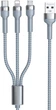 Кабель Remax Jany Series 3в1 USB to Type-C/Lightning/Micro-USB Silver (RC-124th) - зображення 1