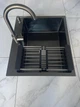 Кухонная мойка Kroner KRP Schwarze 5050HM PVD и смеситель для кухни Kroner KRP Edelstahl Klassisch - SCH035PVD - изображение 3