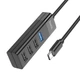 USB хаб расширитель с входом Type-C HUB адаптер HOCO HB25 Easy mix 4-in-1 converter (USB3.0+3*USB2.0). Black - изображение 3