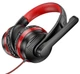 Накладные игровые наушники HOCO W103 с микрофоном (проводные) черные с красными вставками - изображение 1
