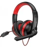 Накладные игровые наушники HOCO W103 с микрофоном (проводные) черные с красными вставками - изображение 2