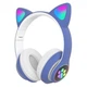 Беспроводные наушники с кошачьими ушками музыкальные блютуз Bluetooth накладные CAT VZV 24M синие - изображение 1