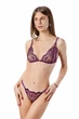 Комплект женский кружевной бюстгальтер с мягкой чашкой и стринги Felisiya Lingerie Сливовое вино 2004+221-2605 S - изображение 3