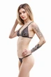 Комплект женский кружевной бюстгальтер с мягкой чашкой и стринги Felisiya Lingerie Черный 2004+204-170сер S - изображение 5