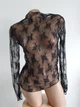 Жіноча прозора кофтинка гольф водолазка блузка в сіточку Honey Fashion Accessories One Size (XS/S) чорний (10-111) - зображення 6