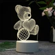 Ночник-светильник 3D акриловый "Мишка с сердцем" Лампа 16 цветов подсветки с пультом - изображение 7