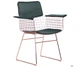 Стілець із підлокітниками Art Metal Furniture Mino, rose gold, emerald (545688) - зображення 1