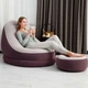 Надувное кресло Bestway 75053, 122х94х81 см Comfort Cruiser Inflate-A-Chair с пуфиком для ног 54х54х26 см серо-коричневое - изображение 2