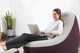 Надувное кресло Bestway 75053, 122х94х81 см Comfort Cruiser Inflate-A-Chair с пуфиком для ног 54х54х26 см серо-коричневое - изображение 4
