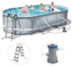 Бассейн каркасный BestWay 56448 488x305x107см + фильтр-насосом + лестница + тент - изображение 2