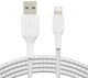 Кабель Belkin USB-A - Lightning BRAIDED 1 m White (CAA002BT1MWH) - зображення 1