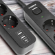 Мережевий подовжувач 3 м 3 гнізда з 2USB + USB-C заземленням і кнопкою VIDEX VF-PD33G2U1C-B - зображення 2
