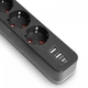 Мережевий подовжувач 3 м 3 гнізда з 2USB + USB-C заземленням і кнопкою VIDEX VF-PD33G2U1C-B - зображення 5