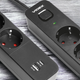 Сетевой удлинитель 3 м 4 гнезда с USB (QC3.0) и USB-C (PD18W) заземлением и кнопкой VIDEX VF-PD43G1QC1PD-B - изображение 2