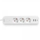 Мережевий подовжувач 3 м 3 гнізда з 2USB + USB-C заземленням і кнопкою VIDEX VF-PD33G2U1C-W - зображення 3