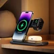 Беспроводное зарядное устройство VIKEFON док-станция 3 в 1 для смартфонов, AirPods и Apple Watch, черное (78366363) - изображение 5