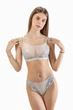 Комплект женский топ и стринги из сеточки в горошек и кружева Felisiya Lingerie Айвори 2009+220-166г004 L - изображение 4