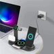 Зарядний пристрій VIKEFON з інтерфейсом iPhone / Micro USB / Type-C, зарядна док-станція для смартфона / навушників / годинника, чорний (78462147) - зображення 11