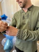 Вишиванка чоловіча, 54 олива (20) - изображение 11