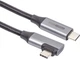 Кабель CABLETIME USB 3.2, USB-C - USB-C, 20 Гбит/с, 100W, 20V/ 5A, 4K/ 60 Гц, 1 м, угловой Black/Grey (CA913329) - изображение 3