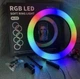 Кільцева LED лампа 33 см MJ33 з тримачем для телефону на 16 RGB режимів - зображення 2