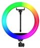 Кільцева LED лампа 33 см MJ33 з тримачем для телефону на 16 RGB режимів - зображення 6