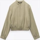 Бомбер женский Zara 963378646 S Зеленый (1159798774) - изображение 6