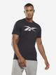 Koszulka męska bawełniana Reebok Gs Vector Tee 100052762 S Czarna (4065424148697) - obraz 1