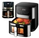 Аэрогриль Rainberg RB 2268 4200W аэрофритюрница безмасляная для приготовления без масла с регулировкой температуры 8 л черная - изображение 2