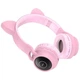 Беспроводные наушники с подсветкой Hoco W27 Cat Ear LED BT5.0 ушки розовый - изображение 3