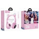 Беспроводные наушники с подсветкой Hoco W27 Cat Ear LED BT5.0 ушки розовый - изображение 8